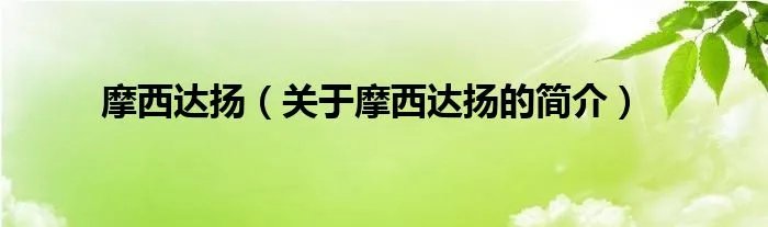 摩西达扬（关于摩西达扬的简介）