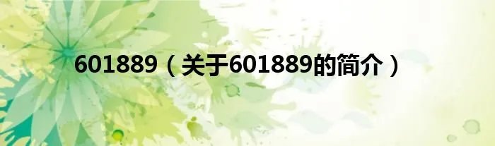 601889（关于601889的简介）