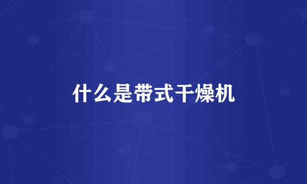 什么是带式干燥机