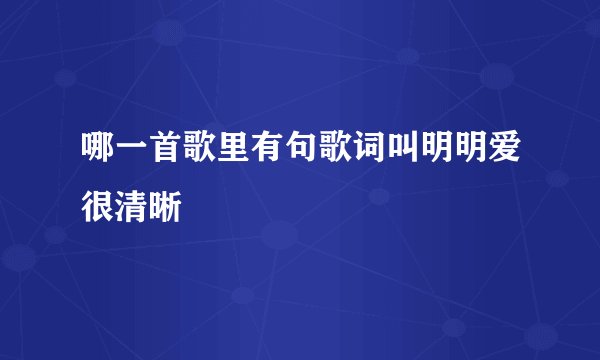 哪一首歌里有句歌词叫明明爱很清晰