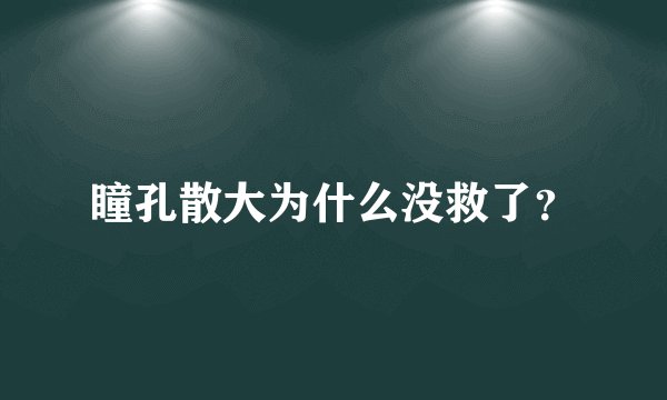 瞳孔散大为什么没救了？