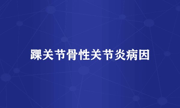 踝关节骨性关节炎病因