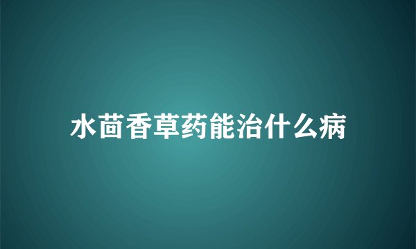 水茴香草药能治什么病