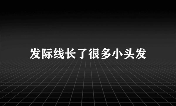 发际线长了很多小头发