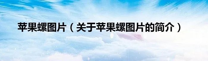 苹果螺图片（关于苹果螺图片的简介）