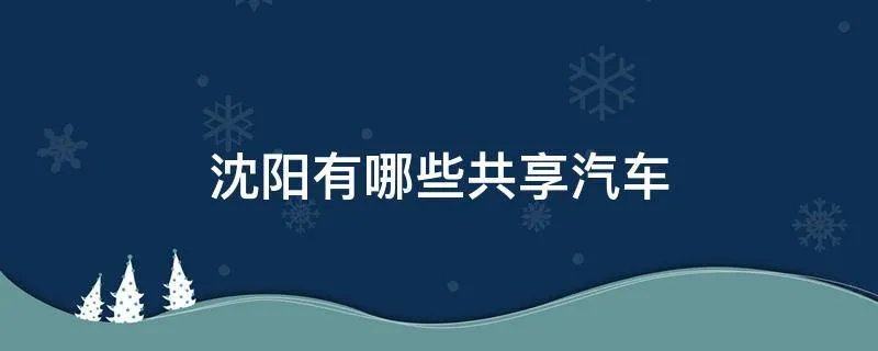 沈阳有哪些共享汽车