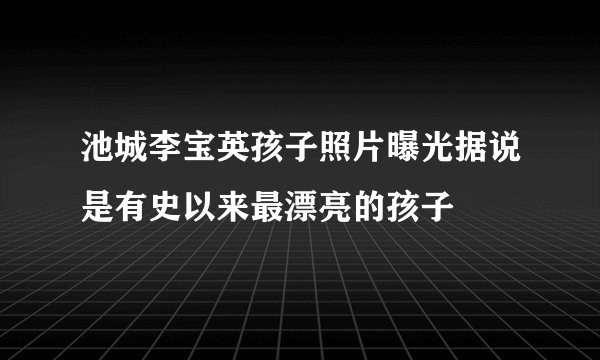 池城李宝英孩子照片曝光据说是有史以来最漂亮的孩子