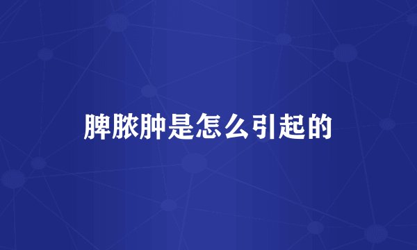 脾脓肿是怎么引起的