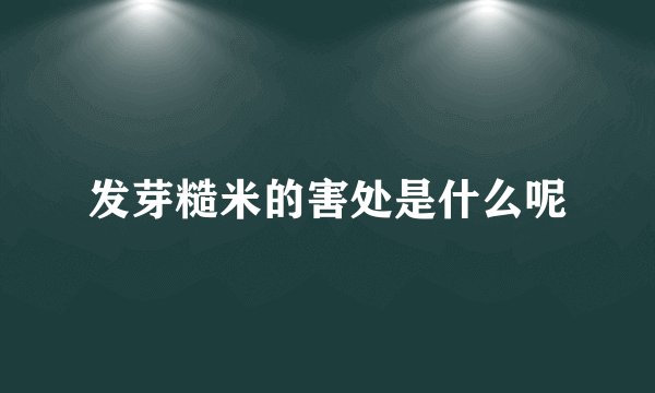 发芽糙米的害处是什么呢