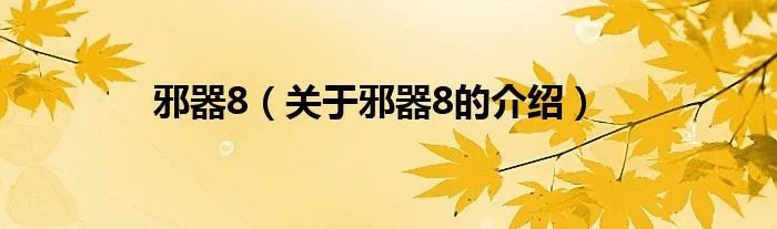 邪器8（关于邪器8的介绍）