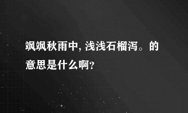 飒飒秋雨中, 浅浅石榴泻。的意思是什么啊？