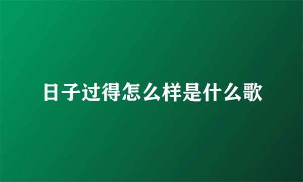 日子过得怎么样是什么歌
