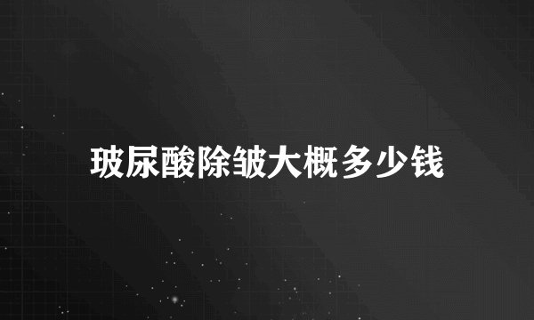 玻尿酸除皱大概多少钱