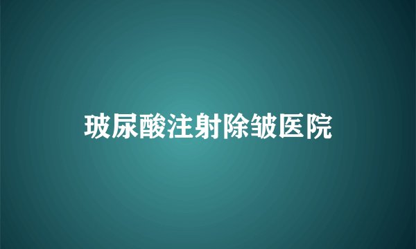 玻尿酸注射除皱医院