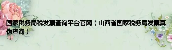 国家税务局税发票查询平台官网（山西省国家税务局发票真伪查询）