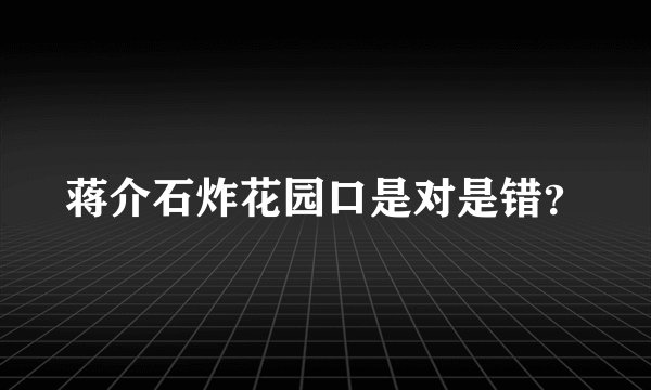 蒋介石炸花园口是对是错？