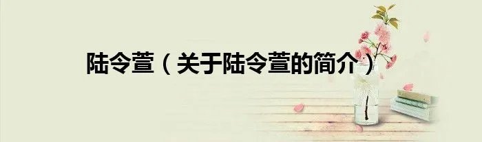 陆令萱(关于陆令萱的简介)