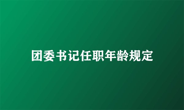 团委书记任职年龄规定