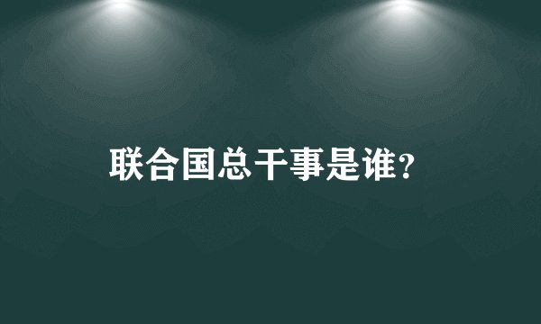 联合国总干事是谁？