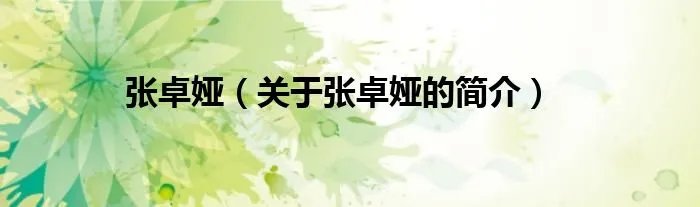 张卓娅（关于张卓娅的简介）