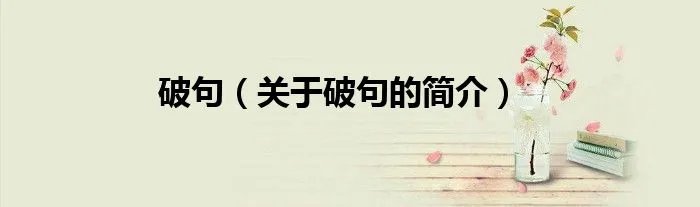 破句（关于破句的简介）