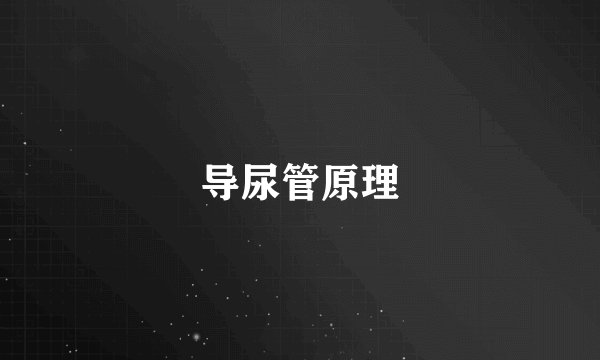 导尿管原理