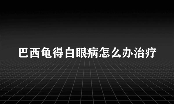 巴西龟得白眼病怎么办治疗