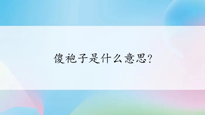 傻袍子是什么意思？