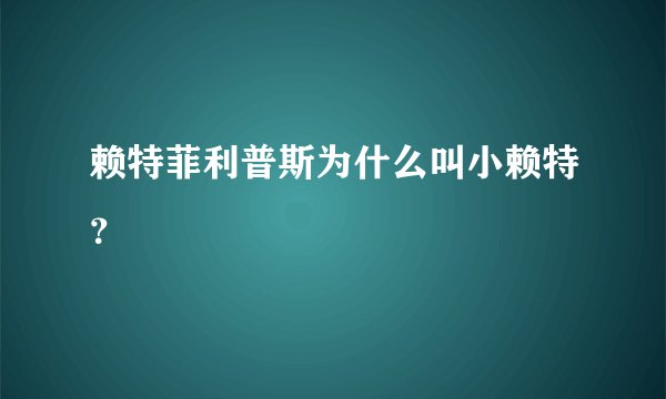 赖特菲利普斯为什么叫小赖特?
