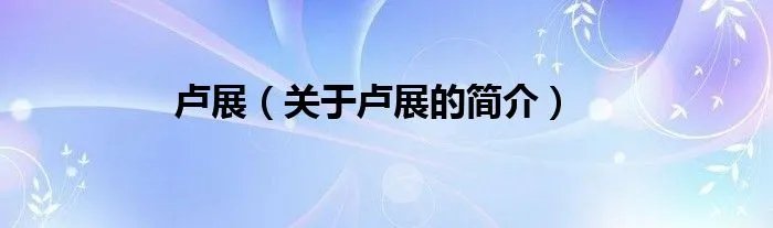 卢展（关于卢展的简介）