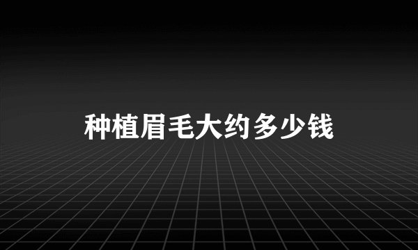 种植眉毛大约多少钱