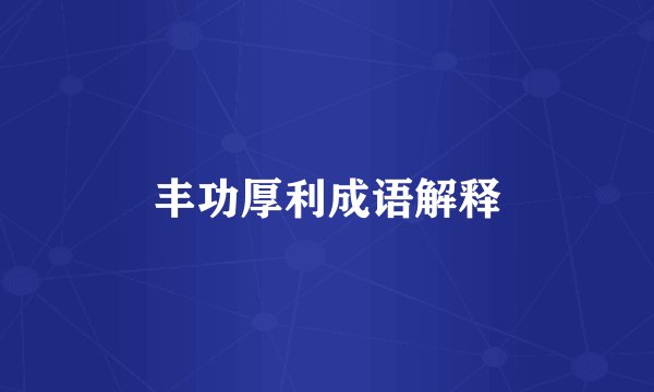 丰功厚利成语解释