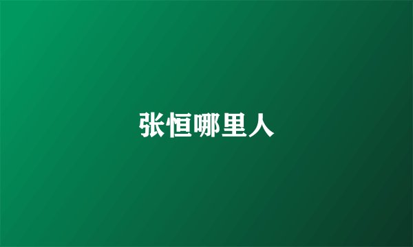 张恒哪里人