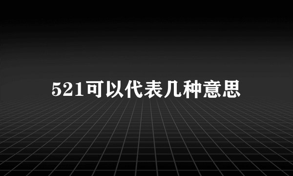 521可以代表几种意思