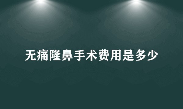 无痛隆鼻手术费用是多少