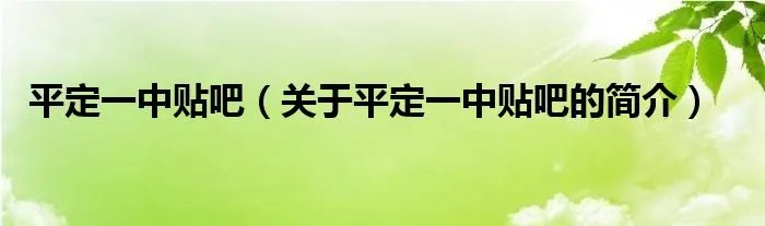 平定一中贴吧(关于平定一中贴吧的简介)
