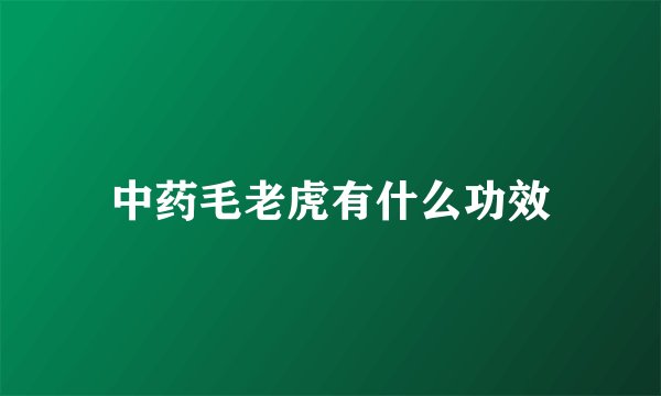 中药毛老虎有什么功效