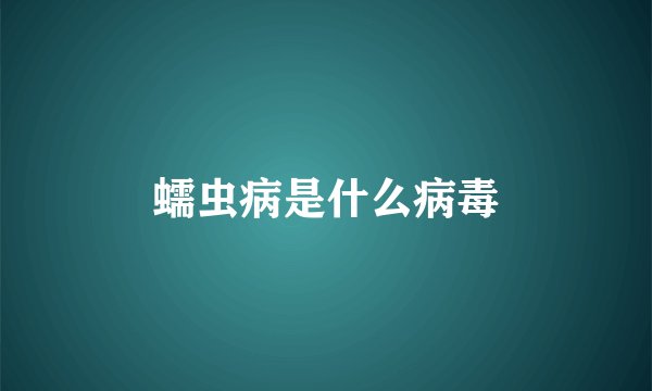 蠕虫病是什么病毒