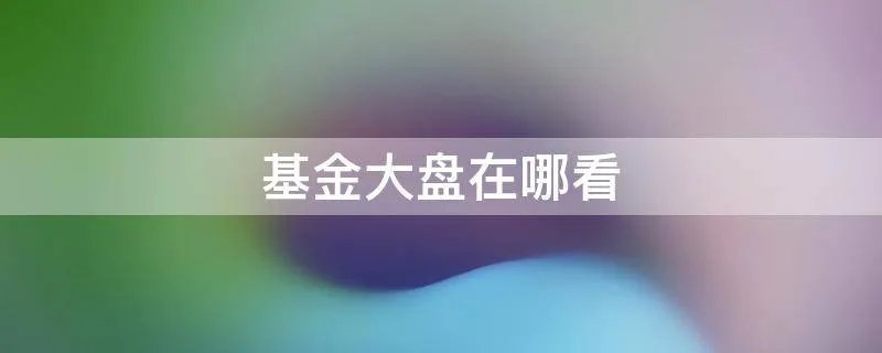 基金大盘在哪看