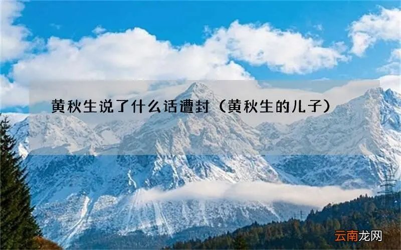 黄秋生的儿子 黄秋生说了什么话遭封