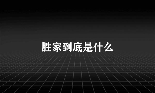 胜家到底是什么