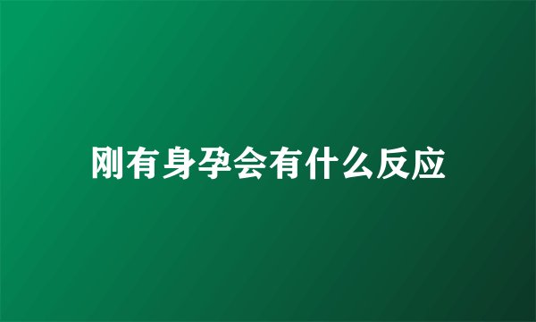刚有身孕会有什么反应