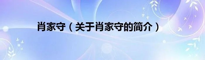 肖家守（关于肖家守的简介）