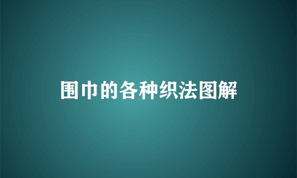 围巾的各种织法图解