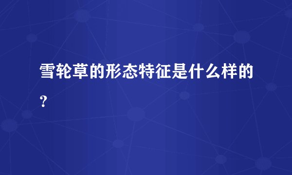 雪轮草的形态特征是什么样的？