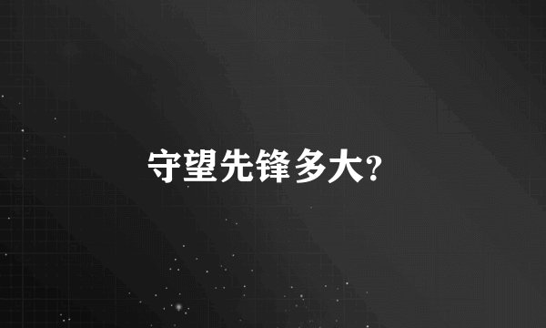 守望先锋多大？
