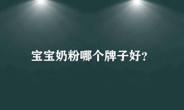 宝宝奶粉哪个牌子好？