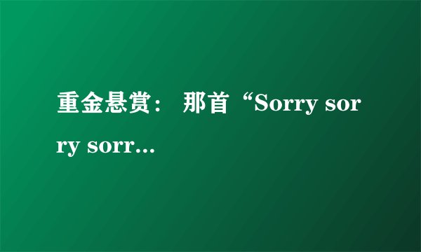 重金悬赏: 那首“Sorry sorry sorry sorry……”是什么歌?