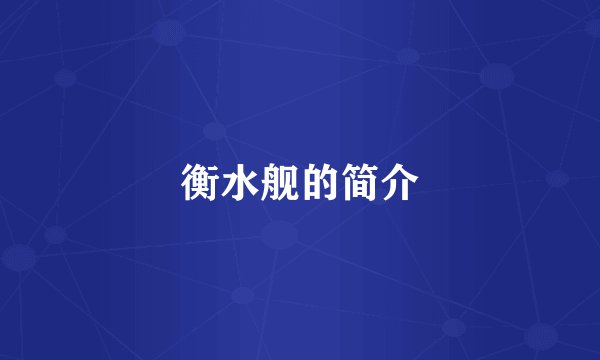衡水舰的简介