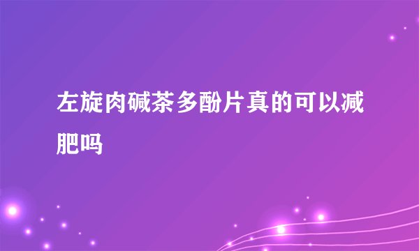 左旋肉碱茶多酚片真的可以减肥吗